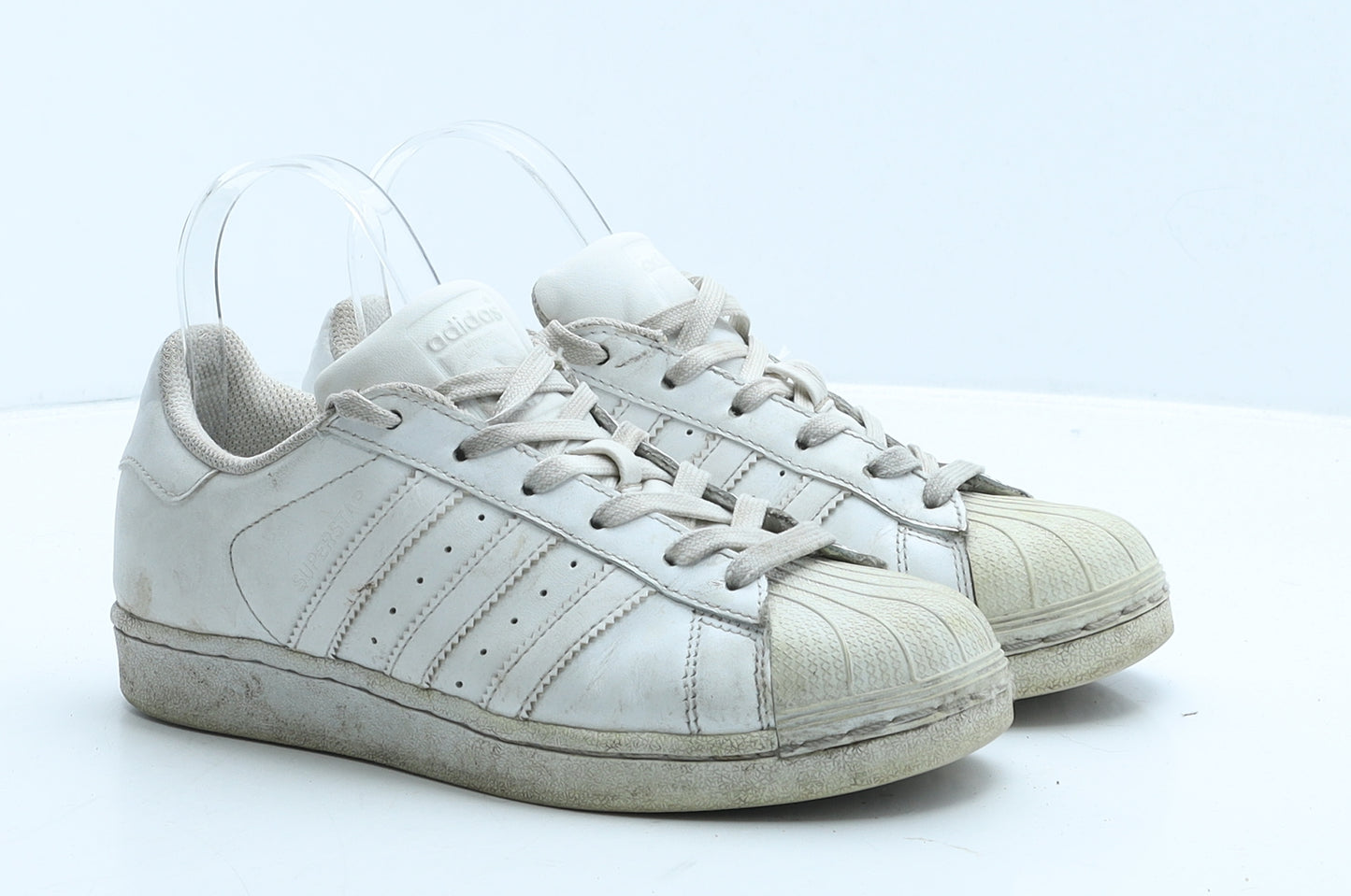 adidas Girls White Leather Trainer UK 3.5 36