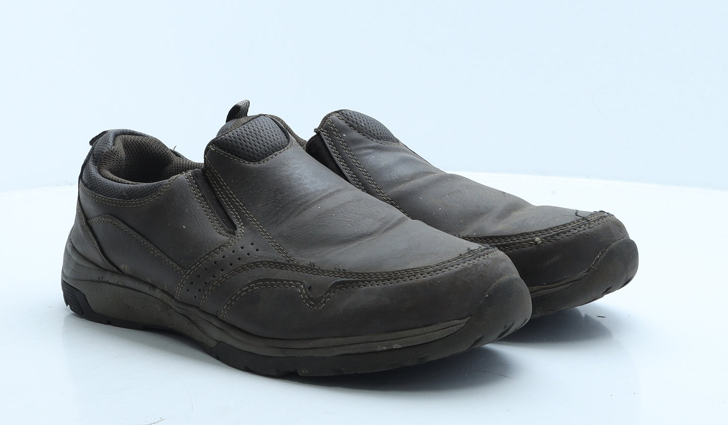 F&F Mens Brown Leather Loafer Casual UK 11 45