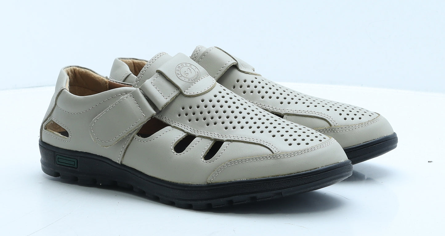 Fashion XIUXIAN Mens Beige Leather Loafer Casual UK 8 41