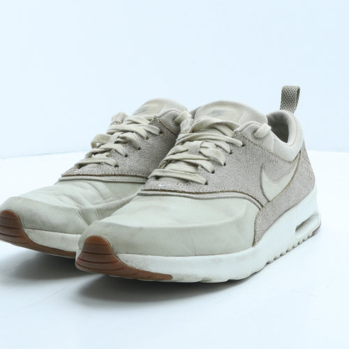 Nike Womens Beige Colourblock Leather Trainer UK 7 41 - Nike Air Max Thea