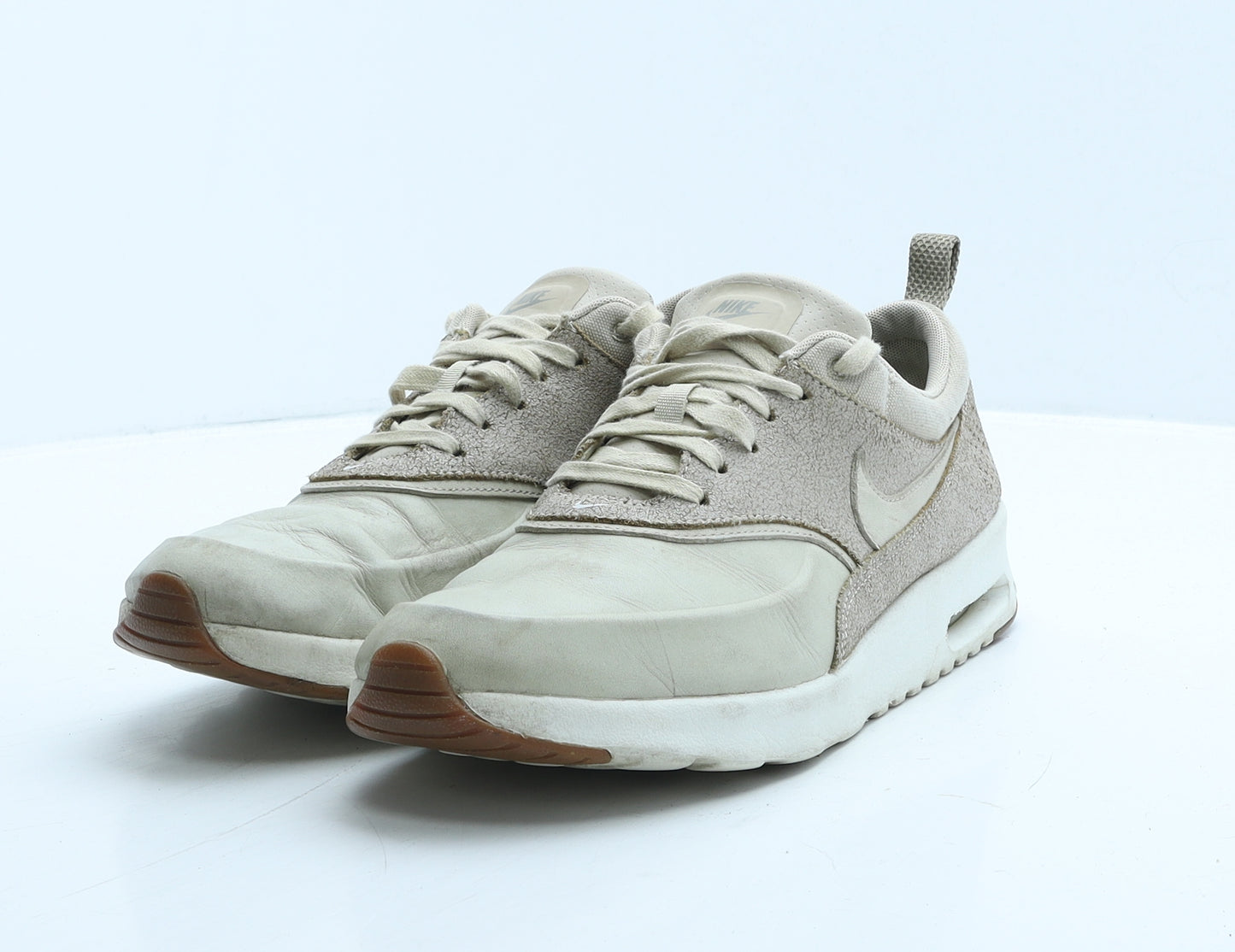 Nike Womens Beige Colourblock Leather Trainer UK 7 41 - Nike Air Max Thea