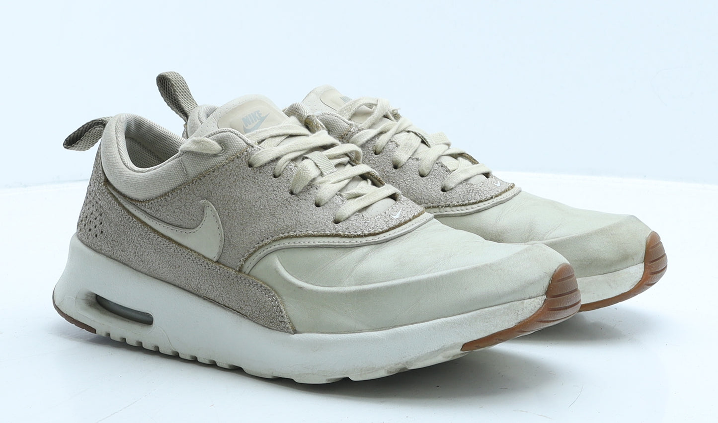 Nike Womens Beige Colourblock Leather Trainer UK 7 41 - Nike Air Max Thea