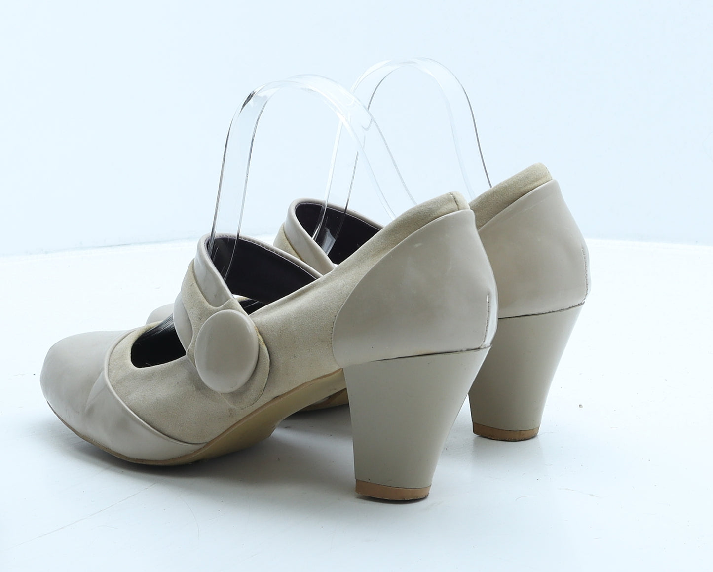 Susst Womens Beige Vinyl Court Heel UK 6 39