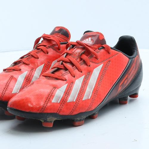 adidas Boys Red Geometric Leather Trainer UK 5 38 - Football boots f10