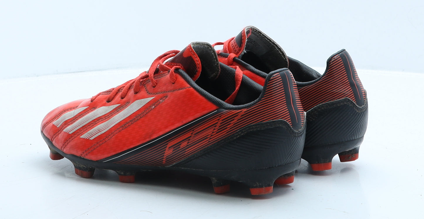 adidas Boys Red Geometric Leather Trainer UK 5 38 - Football boots f10