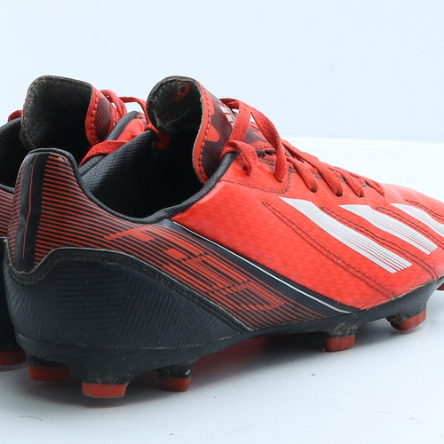 adidas Boys Red Geometric Leather Trainer UK 5 38 - Football boots f10
