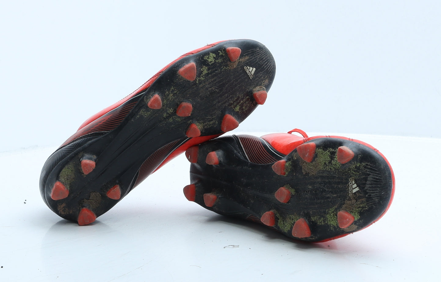 adidas Boys Red Geometric Leather Trainer UK 5 38 - Football boots f10