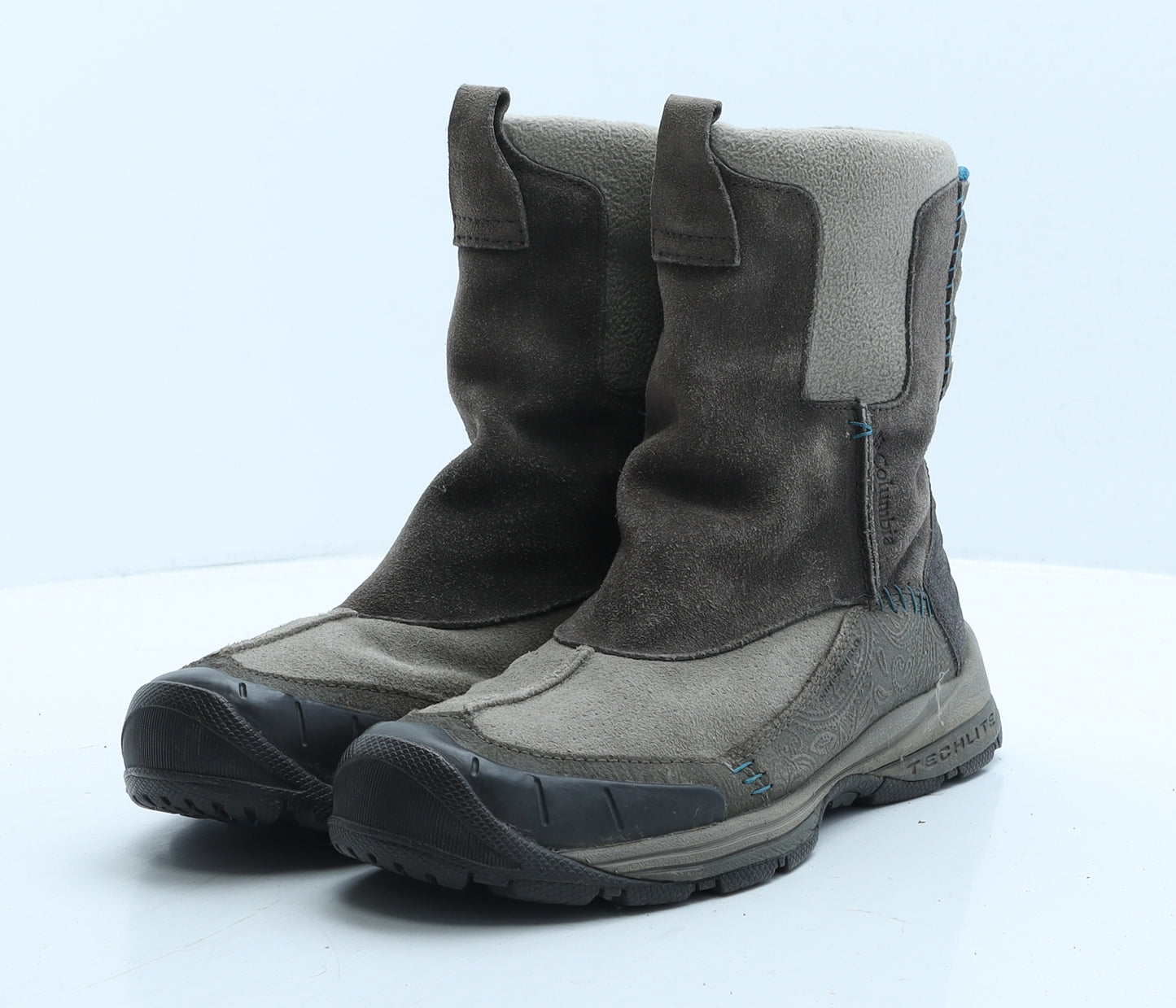 Columbia Womens Grey Colourblock Leather Snow Boot Boot UK 6.5 39.5