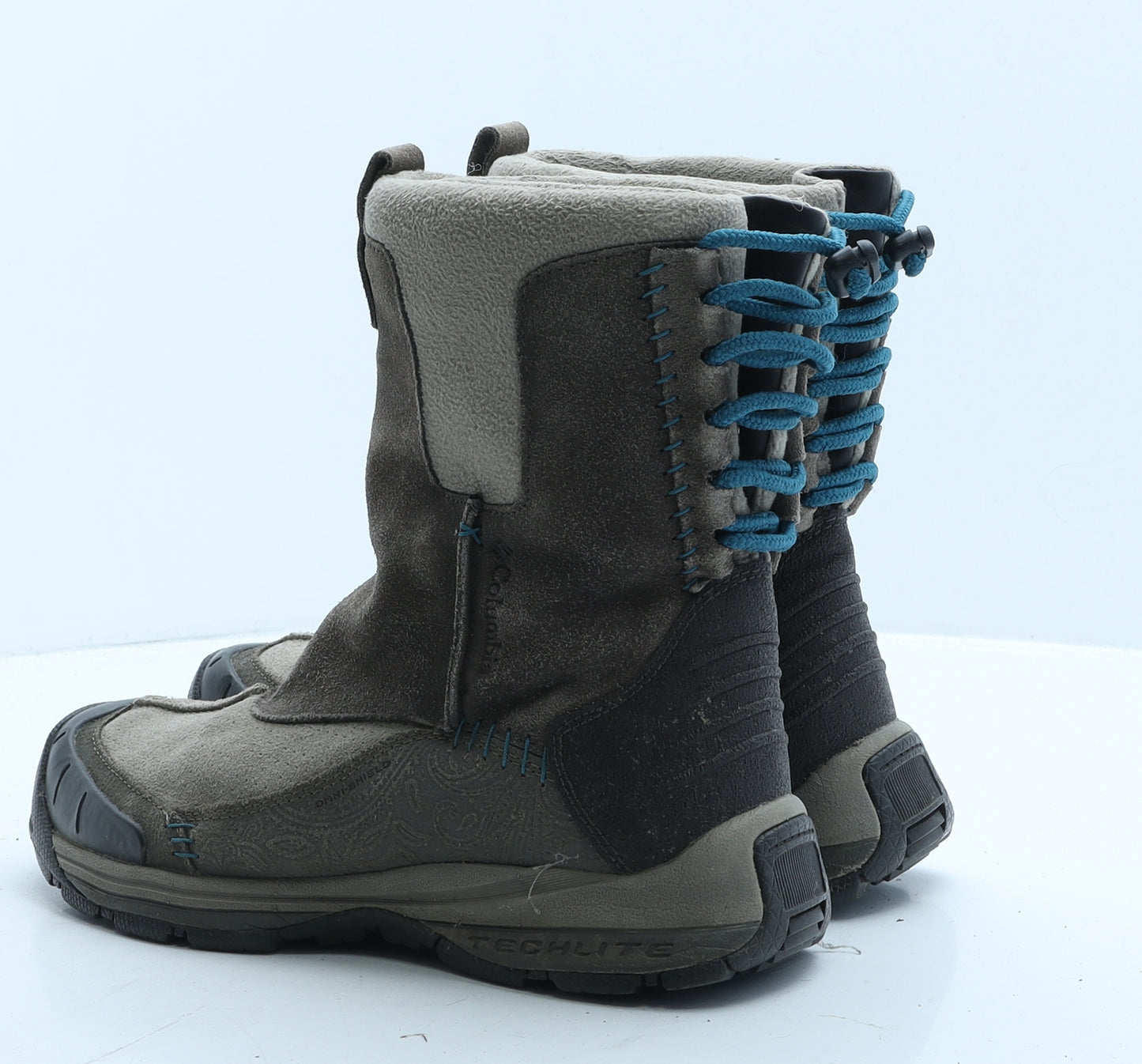 Columbia Womens Grey Colourblock Leather Snow Boot Boot UK 6.5 39.5