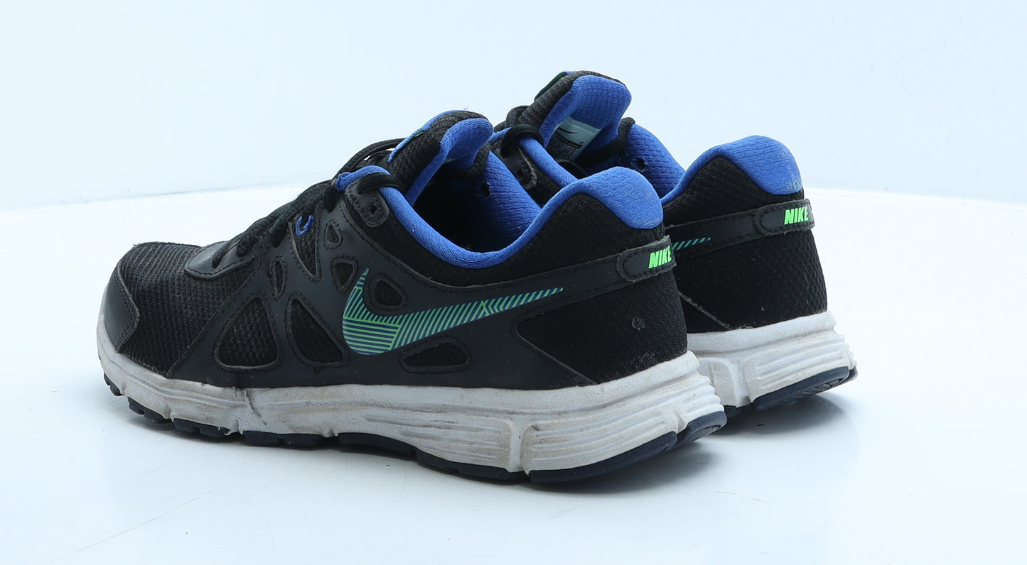 Nike Womens Black Geometric Polyester Trainer UK 5 38 - Nike Revolution