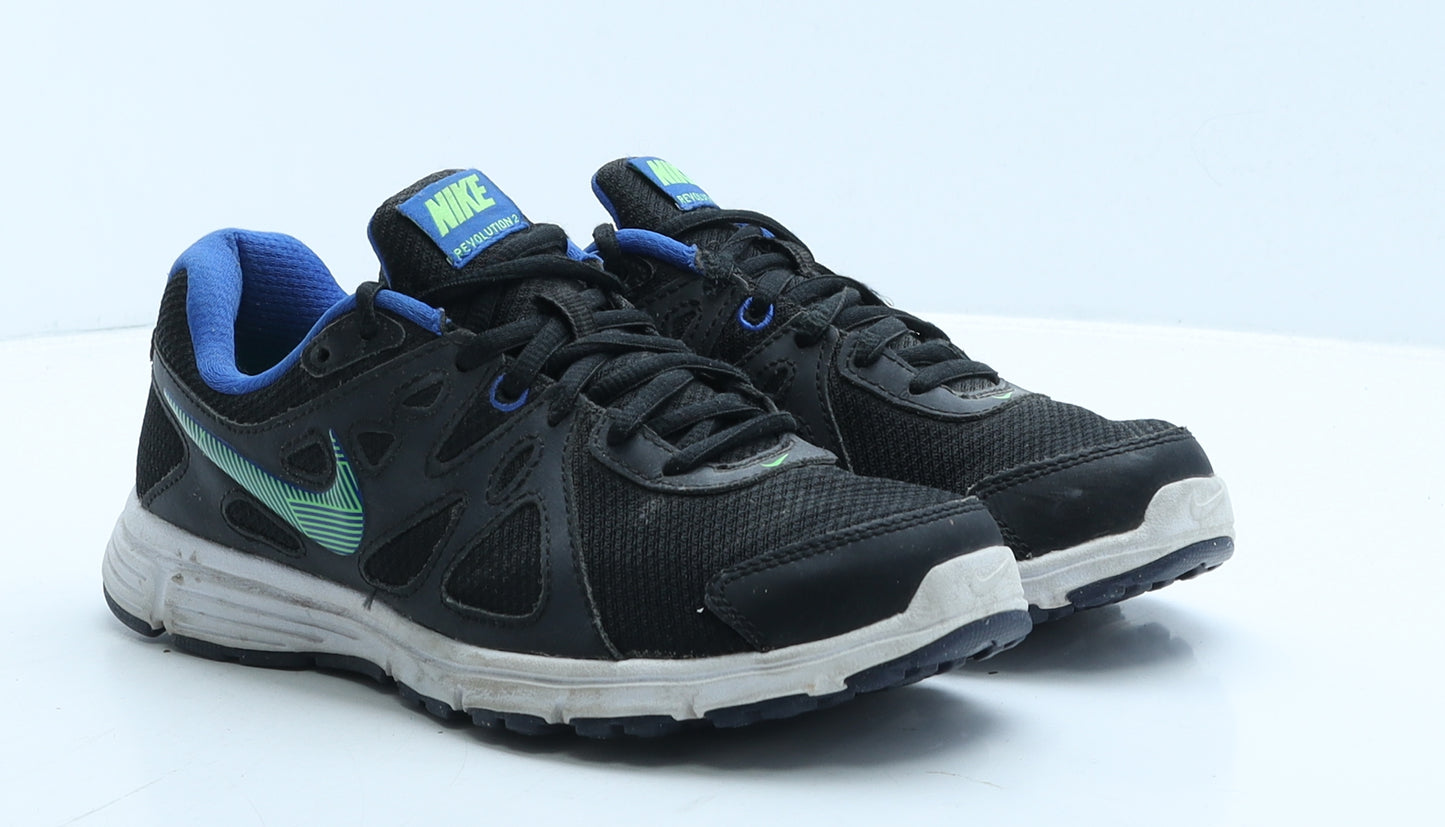 Nike Womens Black Geometric Polyester Trainer UK 5 38 - Nike Revolution