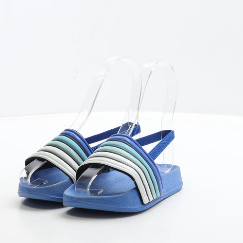 Pep&CO Boys Blue Striped Rubber Slip On Sandal UK 8 26