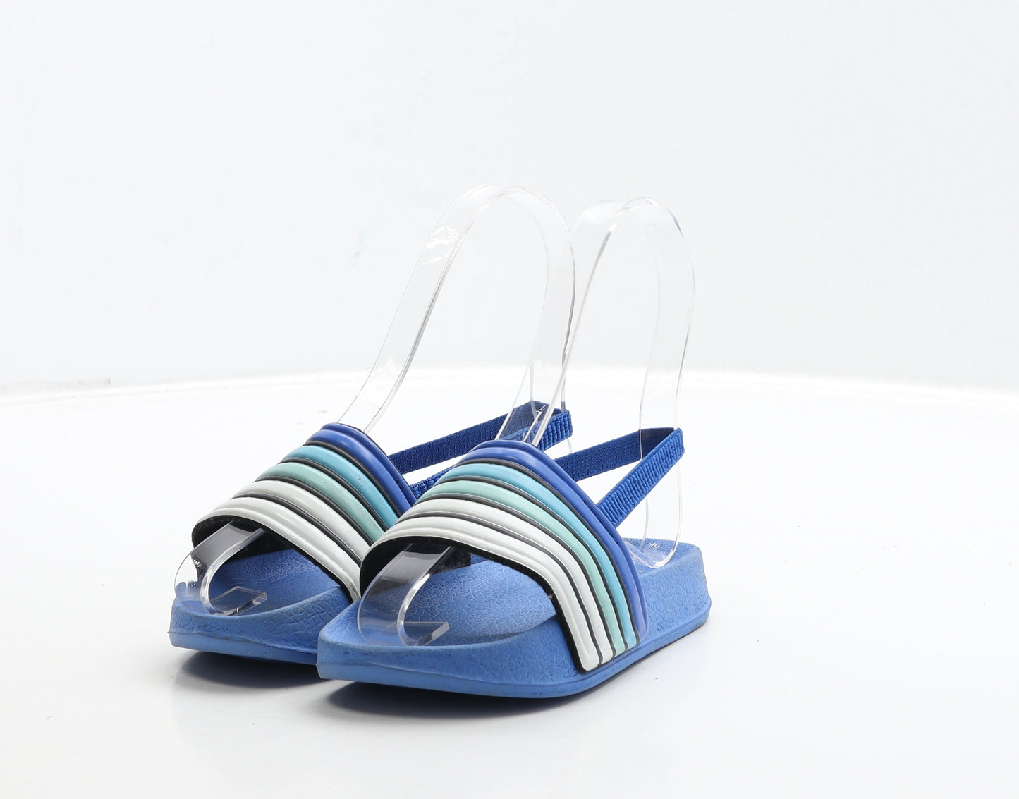 Pep&CO Boys Blue Striped Rubber Slip On Sandal UK 8 26