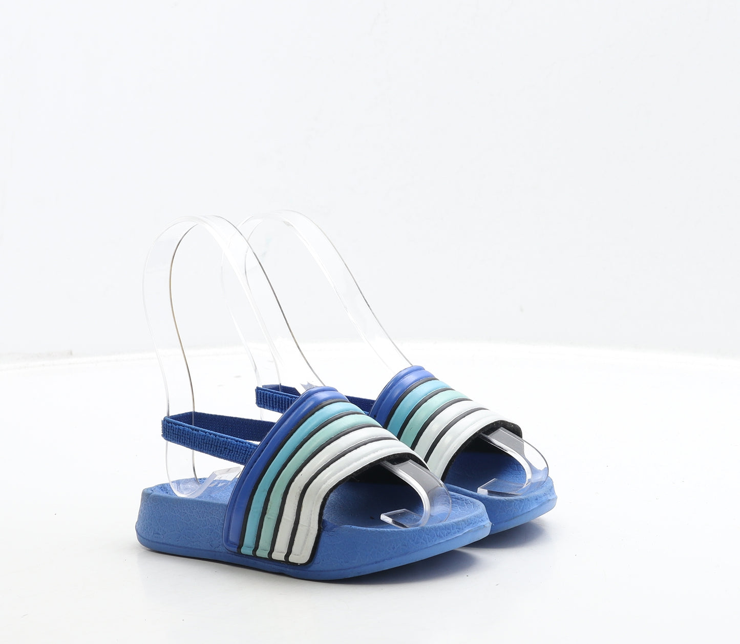 Pep&CO Boys Blue Striped Rubber Slip On Sandal UK 8 26