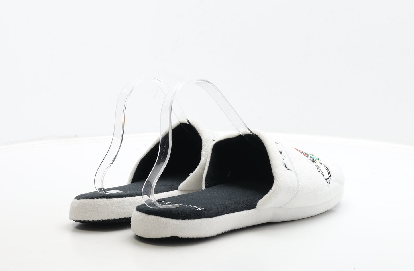 Groovy Womens White Polyester Slip On Slipper UK - Friends Central Perk