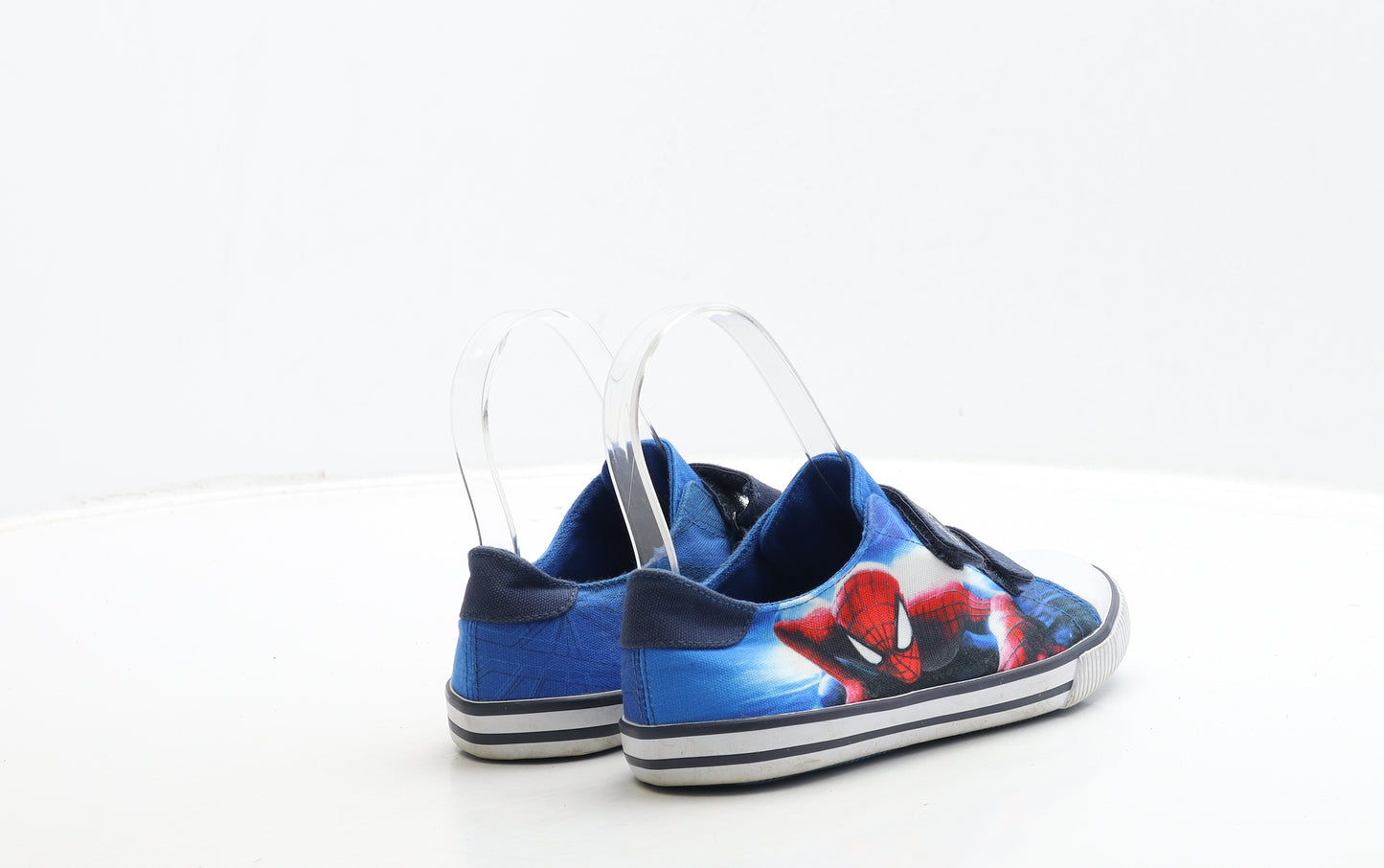 George Boys Blue Fabric Trainer UK 1 33 - Spiderman