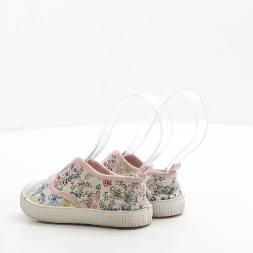 Primark Girls White Floral Fabric Trainer UK 5 23