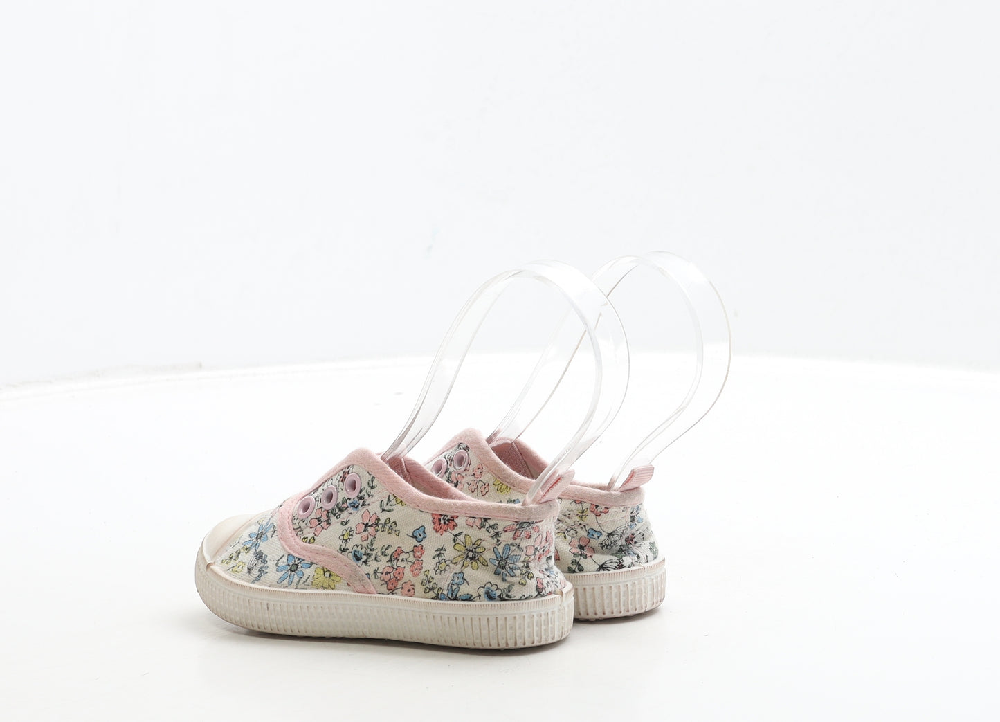 Primark Girls White Floral Fabric Trainer UK 5 23