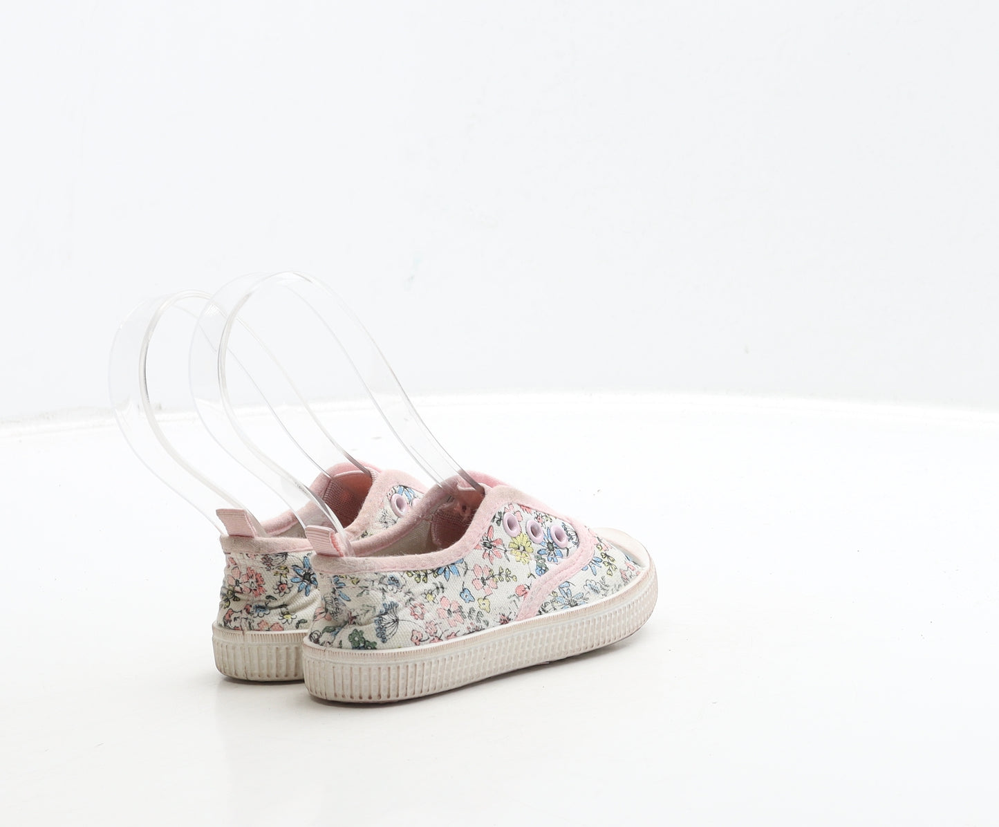 Primark Girls White Floral Fabric Trainer UK 5 23