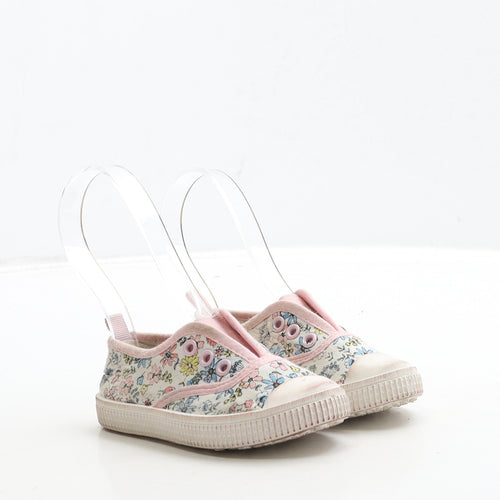 Primark Girls White Floral Fabric Trainer UK 5 23