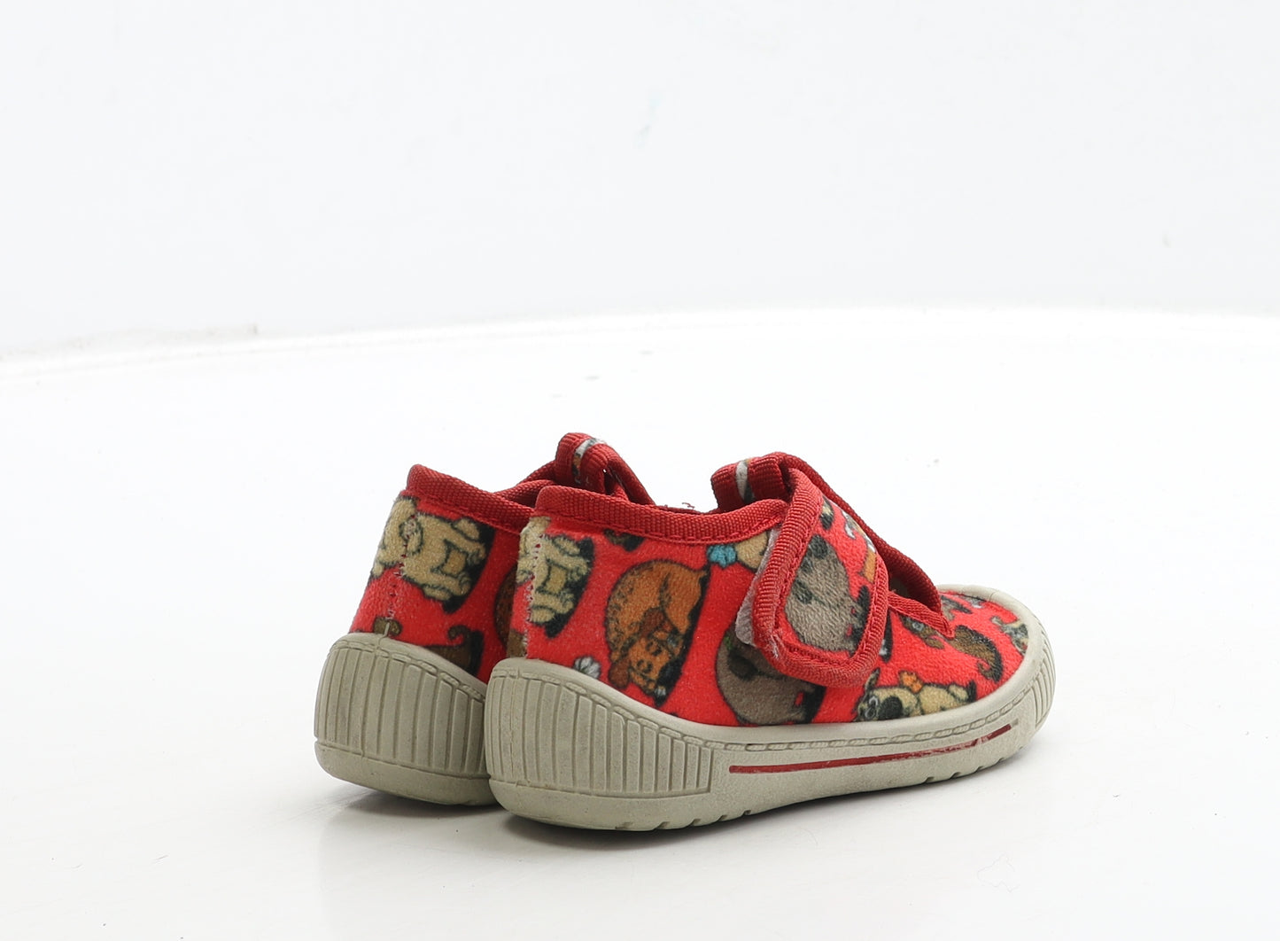 Preworn Girls Red Polyester Mary Jane Casual UK 4 20 - Dog Detail