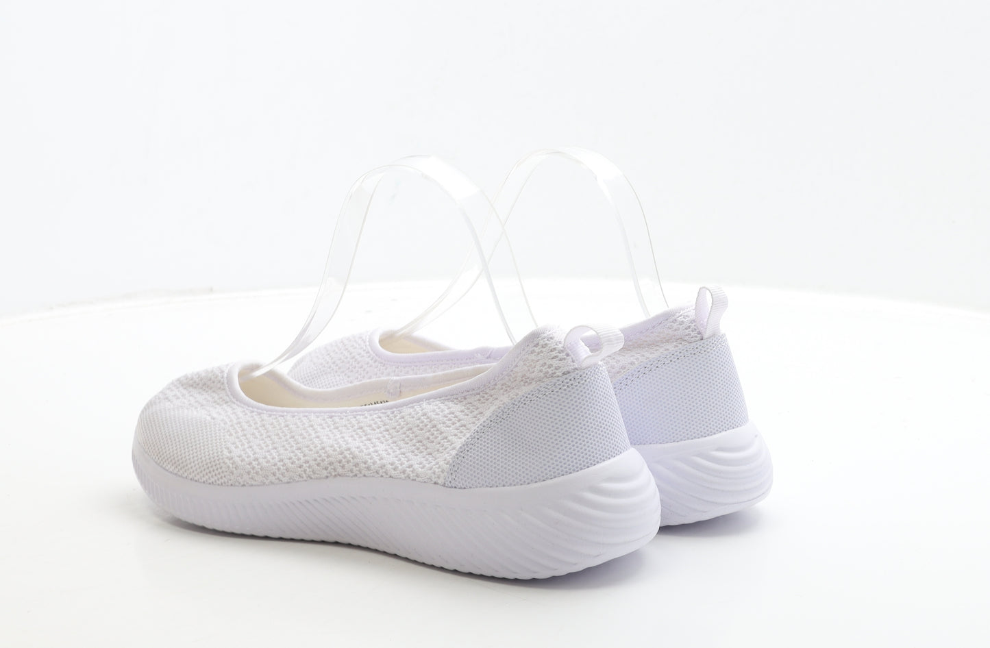 Primark Womens White Geometric Polyester Slip On Flat UK 6 39