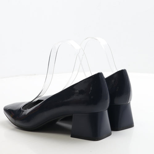 Marks and Spencer Womens Blue Patent Leather Court Heel UK 6