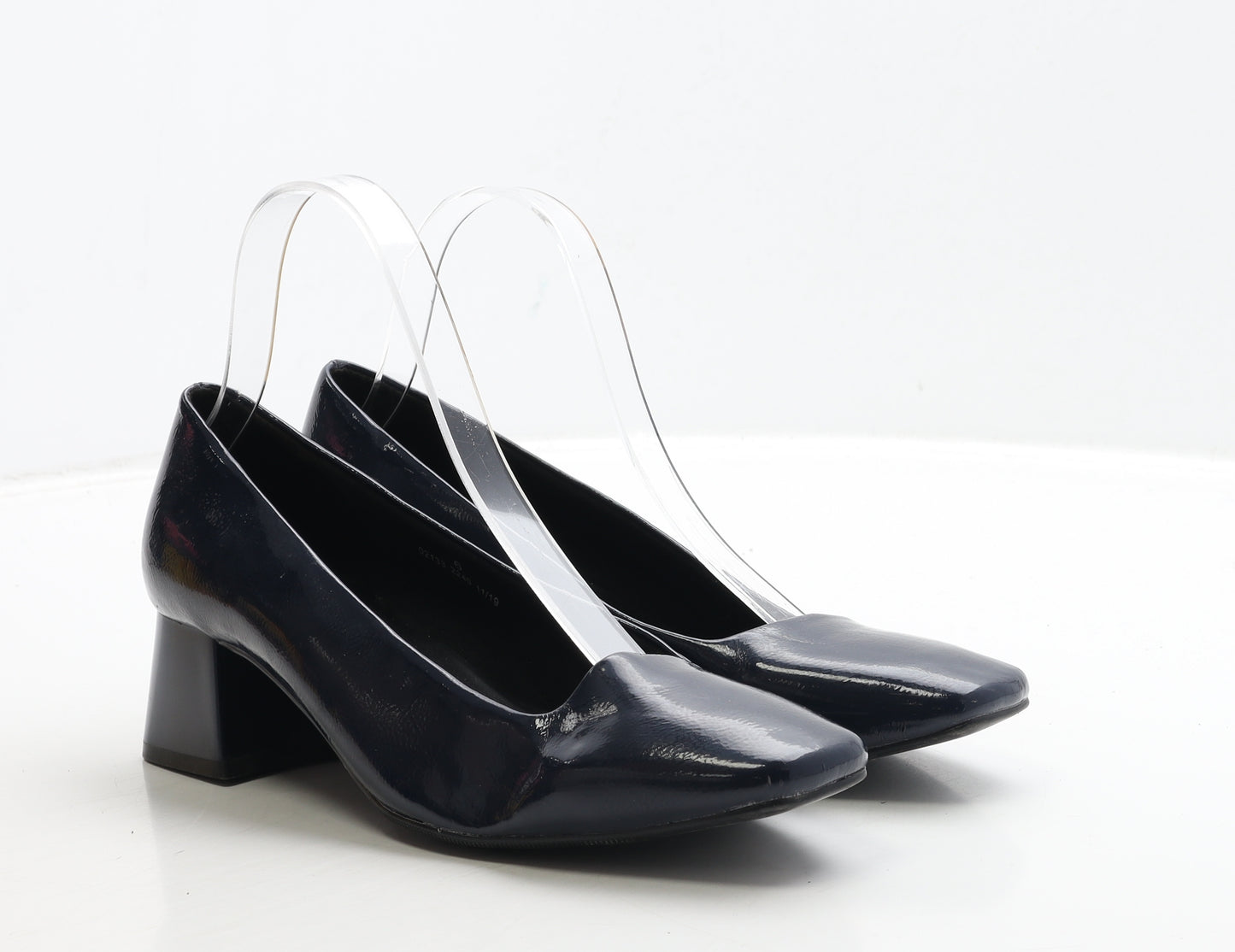 Marks and Spencer Womens Blue Patent Leather Court Heel UK 6