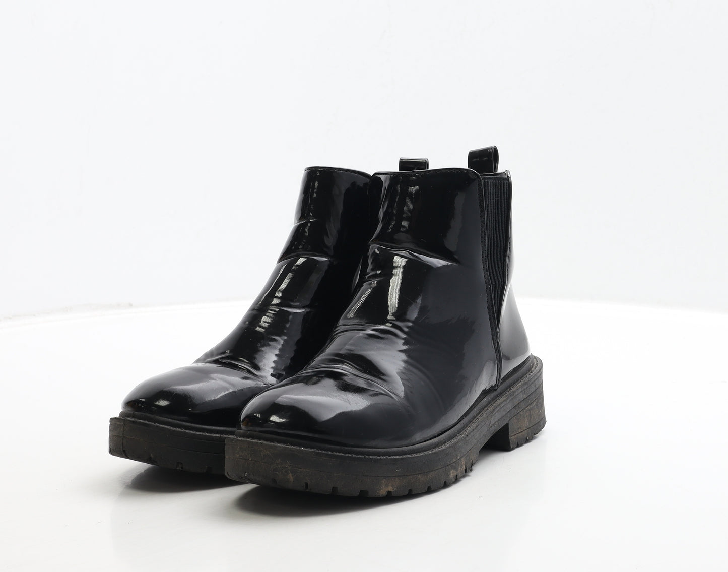 New Look Girls Black PVC Chelsea Boot UK 3 36