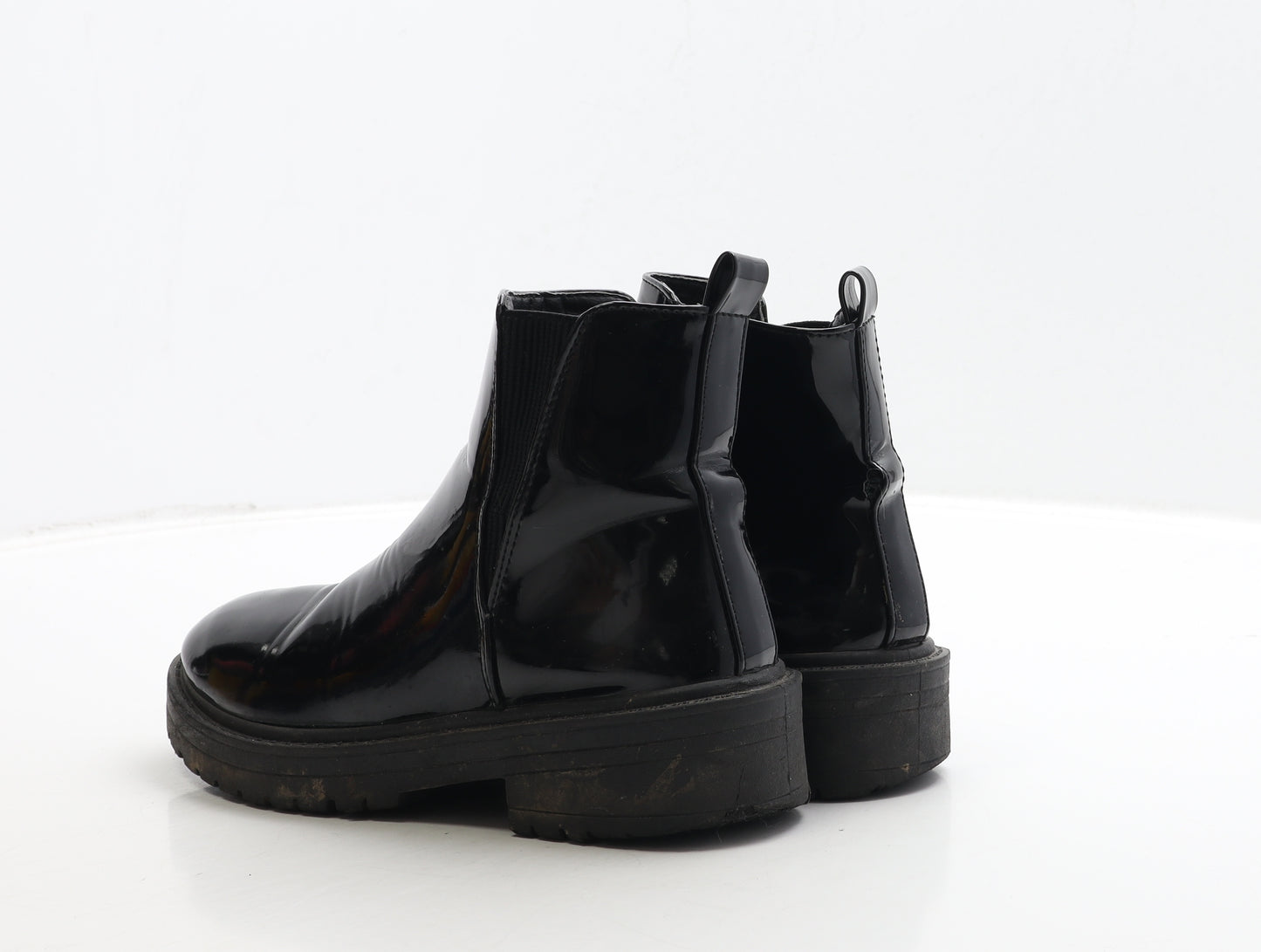 New Look Girls Black PVC Chelsea Boot UK 3 36