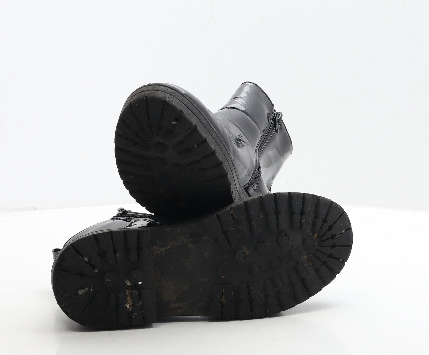 New Look Girls Black PVC Chelsea Boot UK 3 36