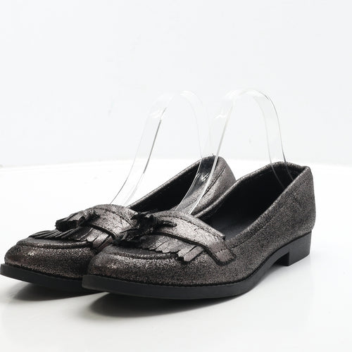New Look Womens Gold Leather Loafer Casual UK 6 39