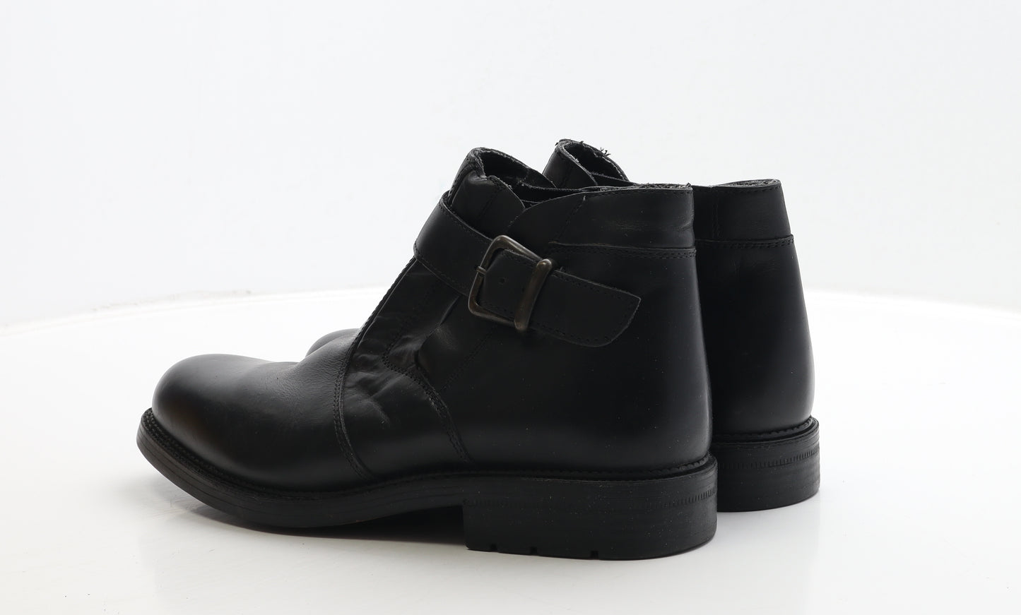 Clarks Mens Black Leather Biker Boot UK 8.5