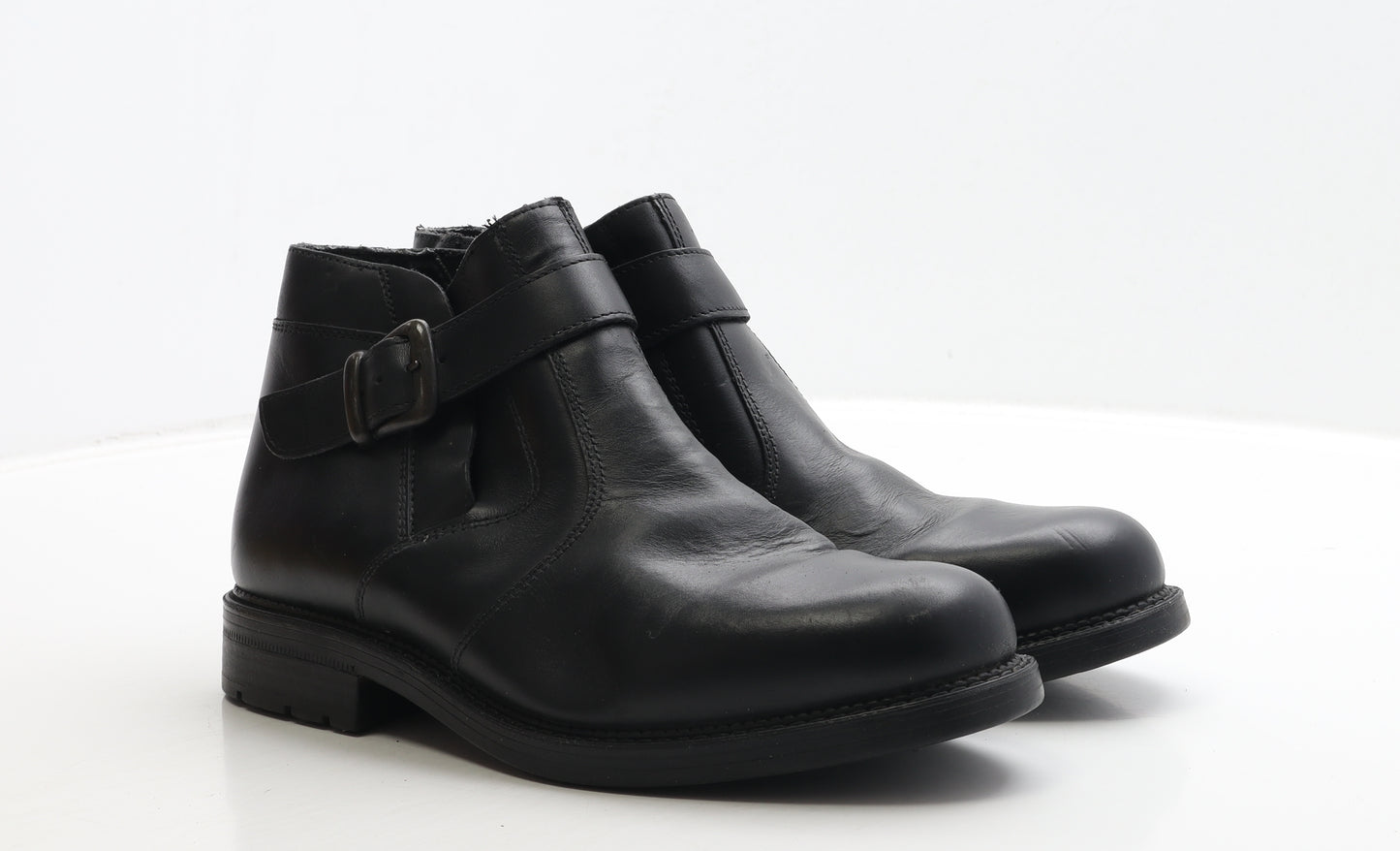 Clarks Mens Black Leather Biker Boot UK 8.5