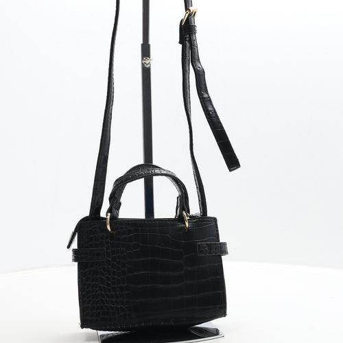 Primark Womens Black Geometric PVC Crossbody Size Small Zip