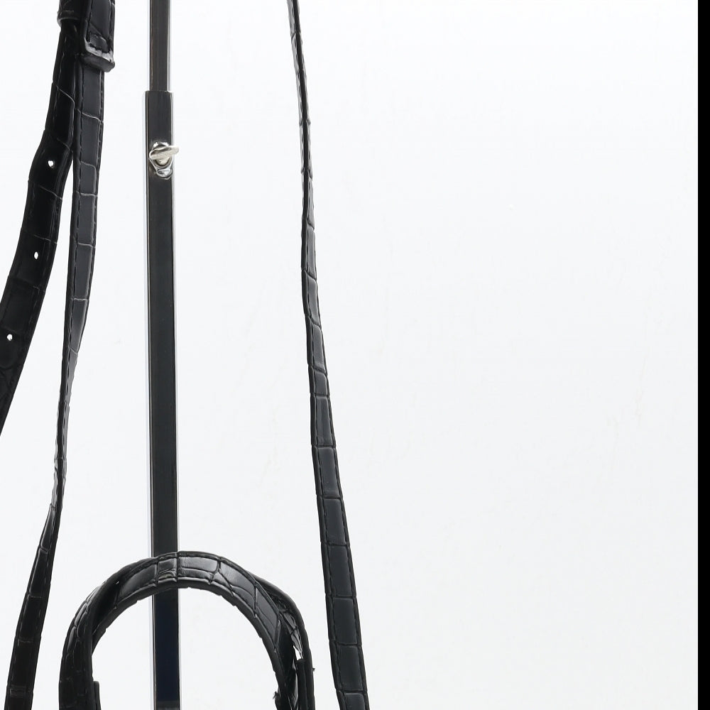 Primark Womens Black Geometric PVC Crossbody Size Small Zip