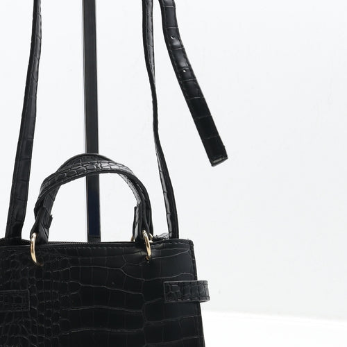 Primark Womens Black Geometric PVC Crossbody Size Small Zip