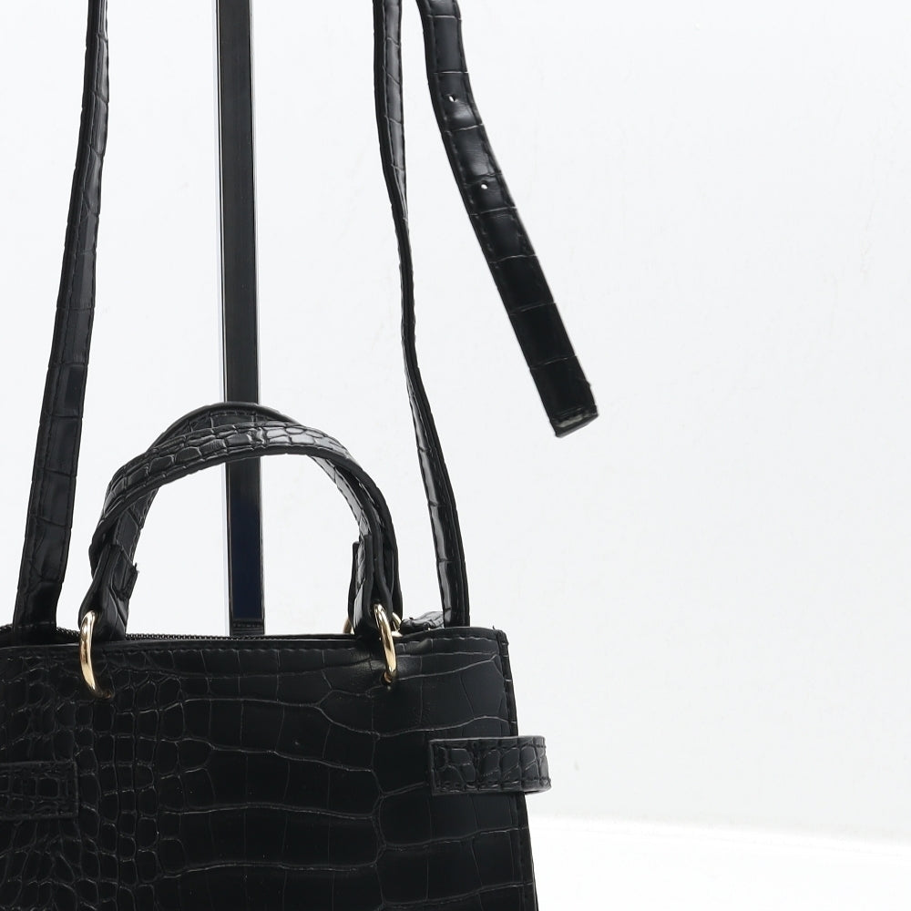 Primark Womens Black Geometric PVC Crossbody Size Small Zip