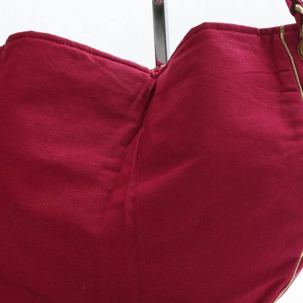 NEXT Womens Pink Geometric Cotton Shoulder Bag Size Medium Snap