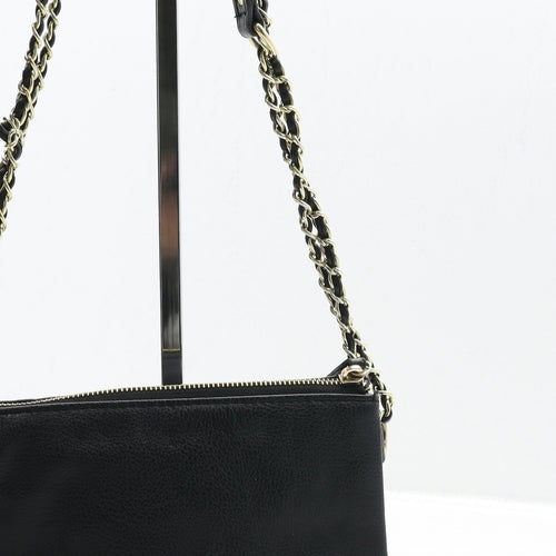 Marc B Womens Black Leather Shoulder Bag Size Small Turn Lock