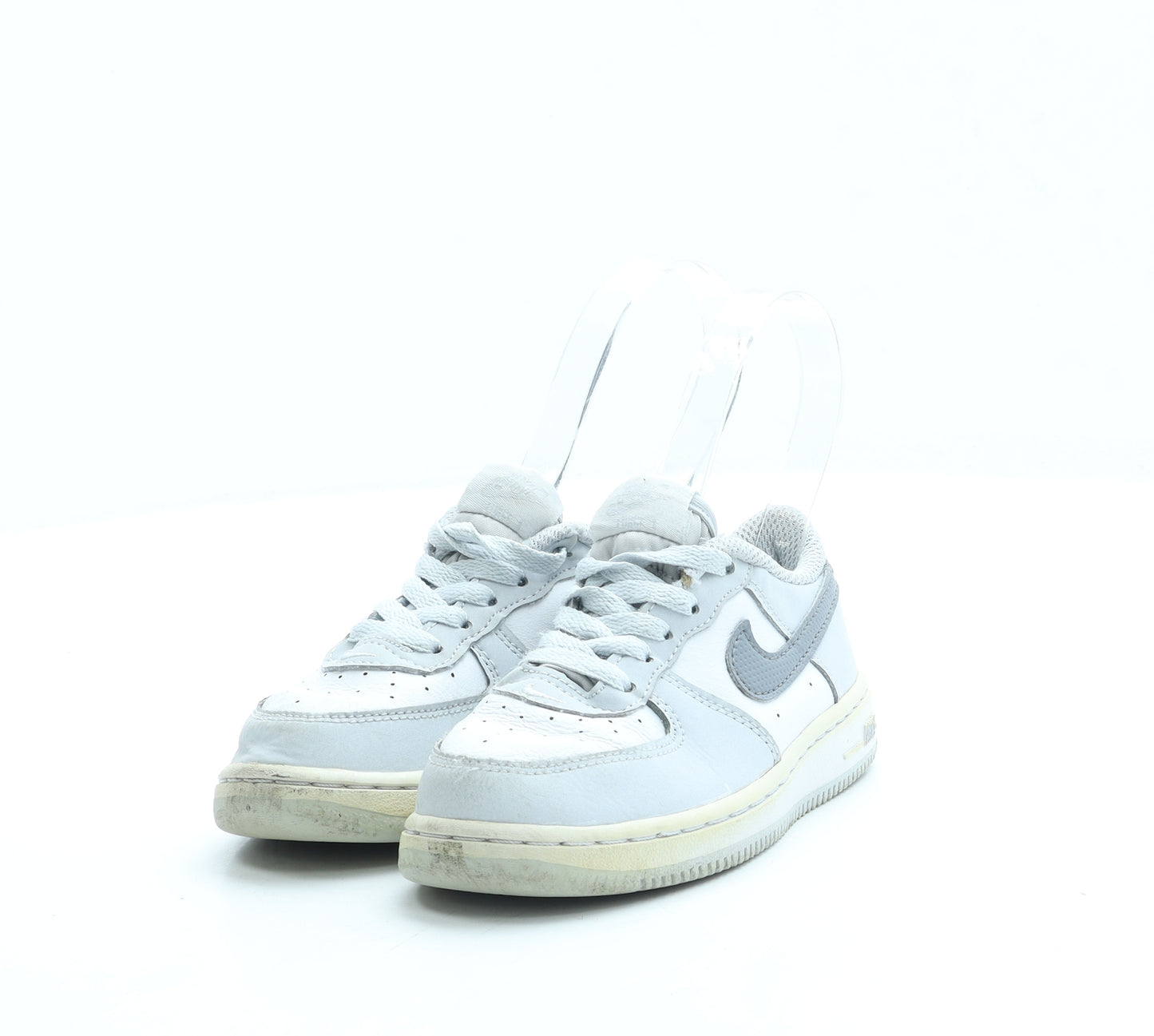 Nike Boys Grey Colourblock Leather Trainer UK 8.5 26