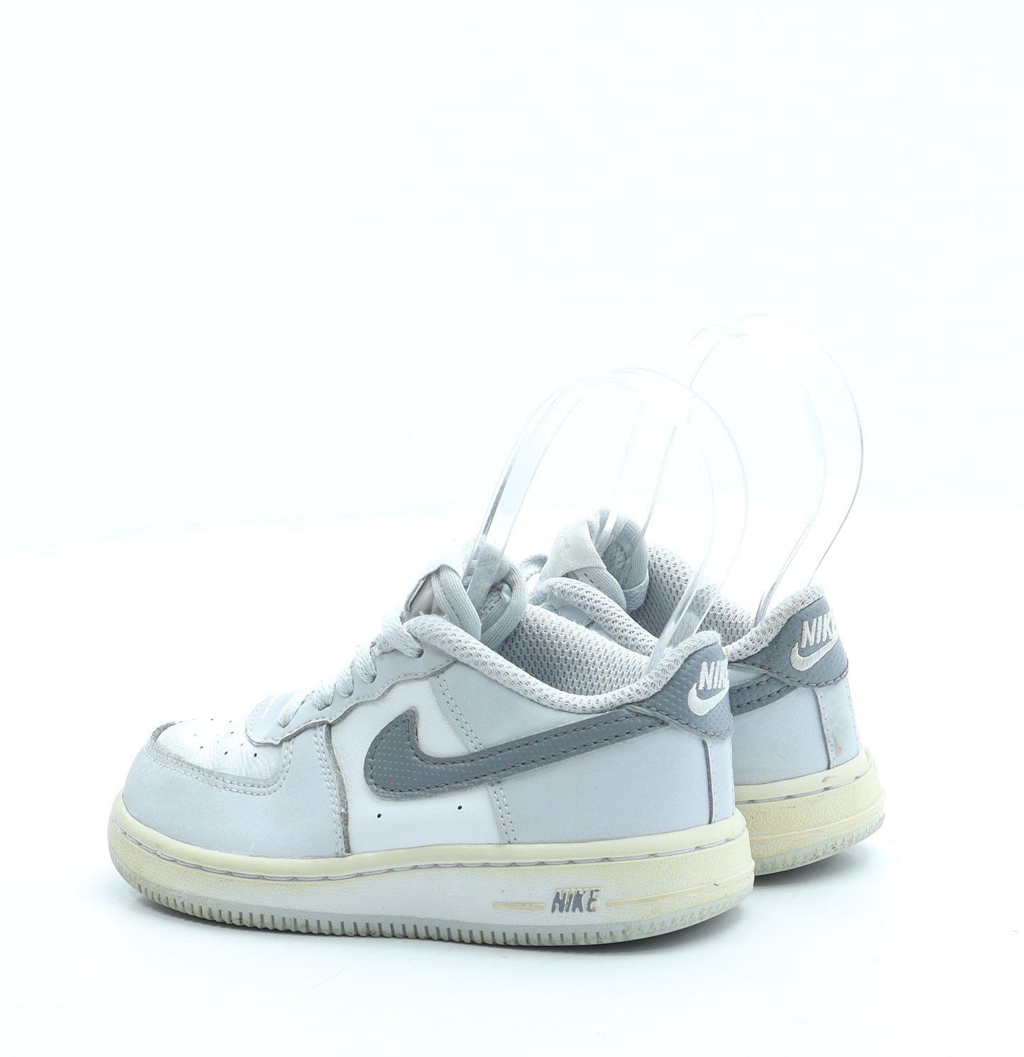 Nike Boys Grey Colourblock Leather Trainer UK 8.5 26