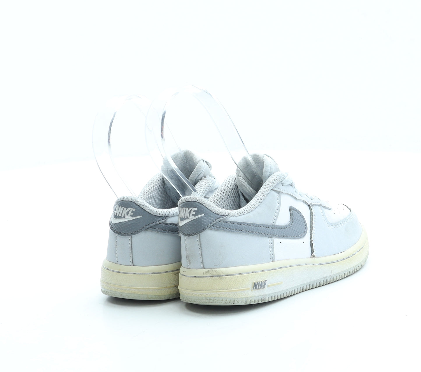 Nike Boys Grey Colourblock Leather Trainer UK 8.5 26