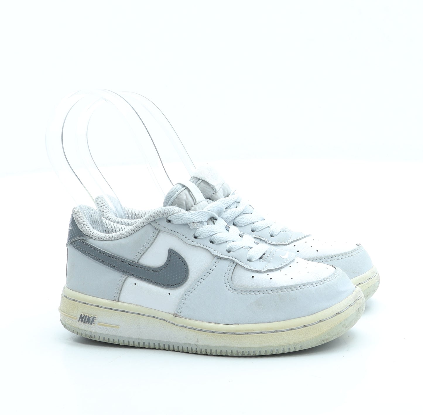 Nike Boys Grey Colourblock Leather Trainer UK 8.5 26