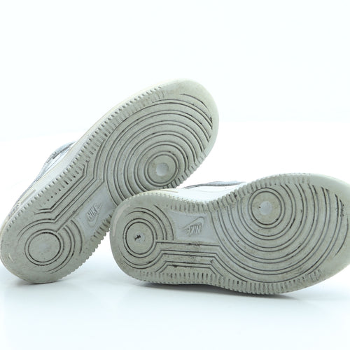 Nike Boys Grey Colourblock Leather Trainer UK 8.5 26