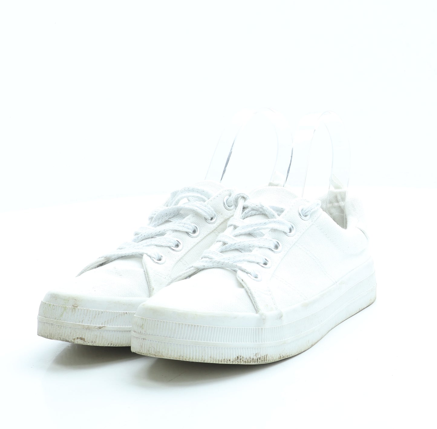 H&M Womens White Fabric Trainer UK 3 35