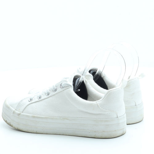 H&M Womens White Fabric Trainer UK 3 35