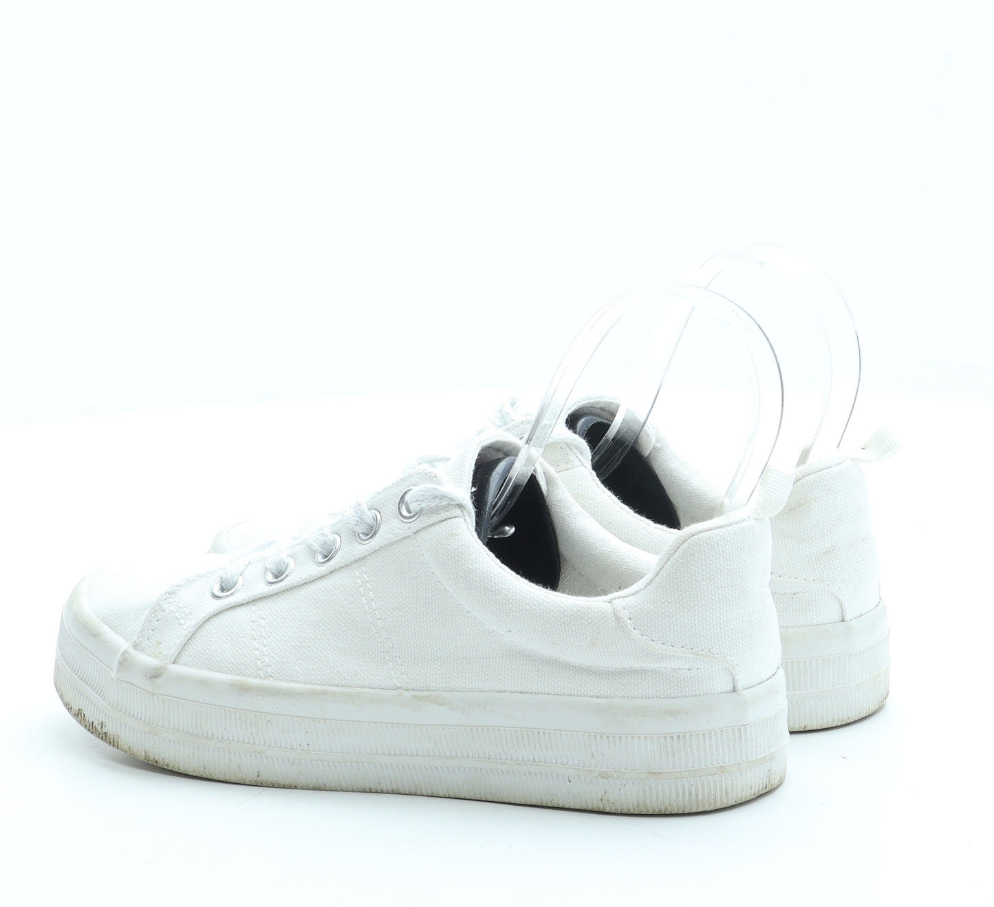 H&M Womens White Fabric Trainer UK 3 35