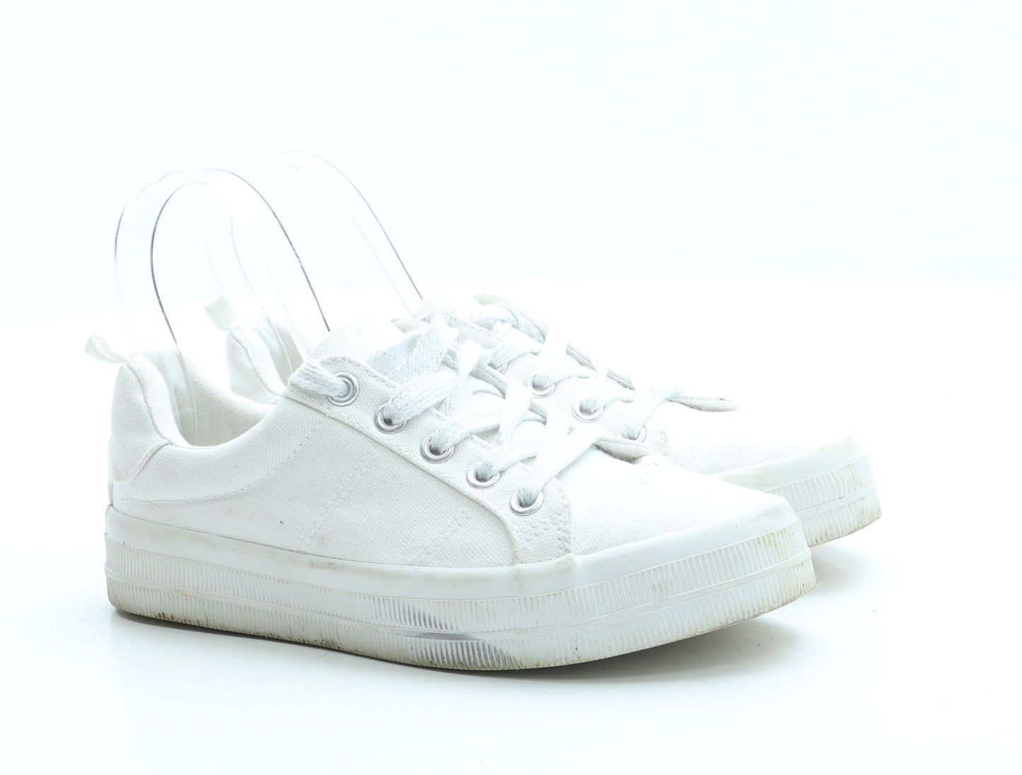 H&M Womens White Fabric Trainer UK 3 35