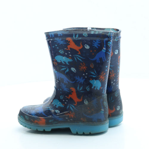Mountain Warehouse Boys Blue Geometric Rubber Wellies Boot UK 9 - Dinosaur